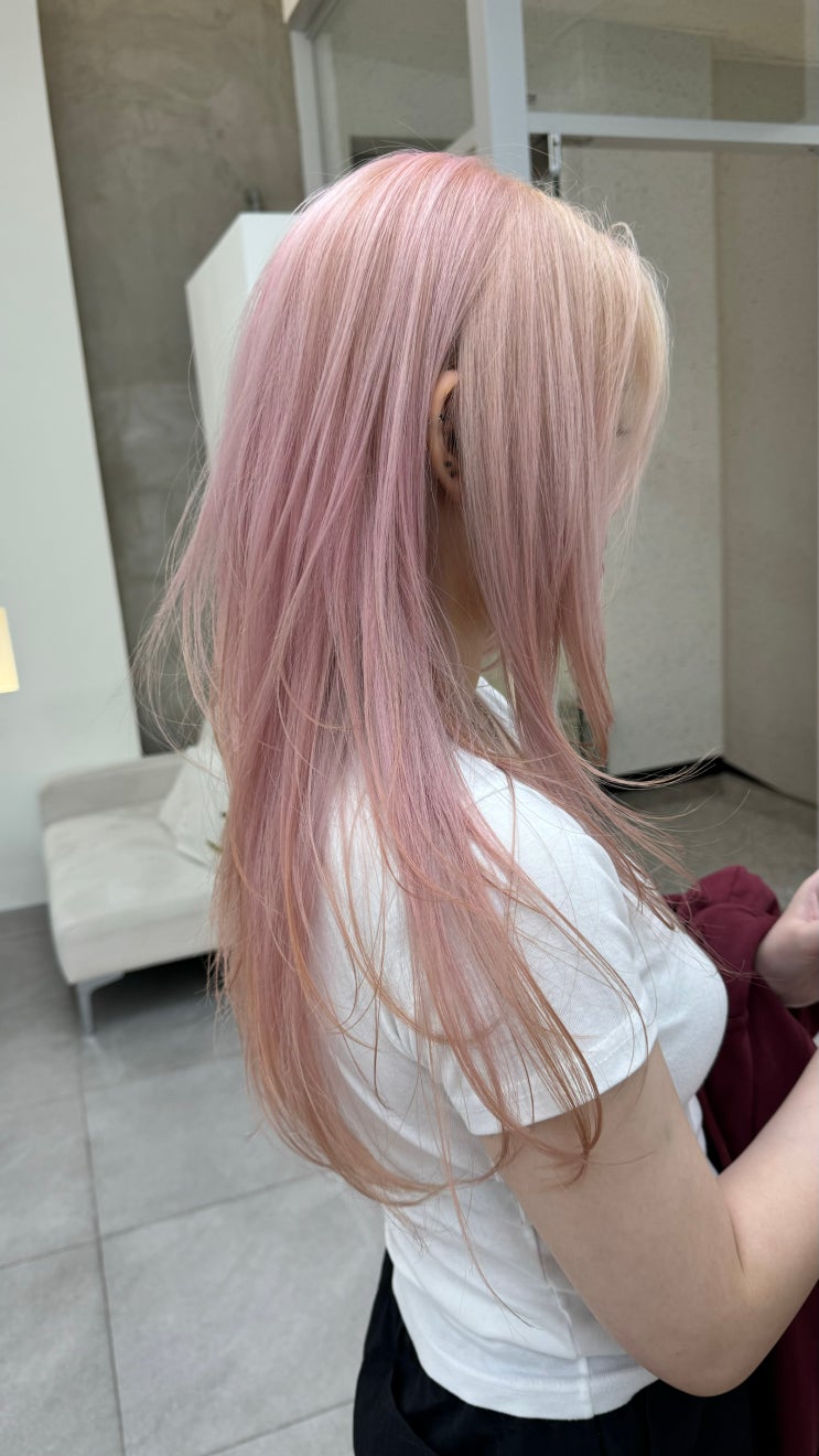  인천 탈색잘하는 미용실 오묘한느낌의 애쉬핑크 알팀헤어 용현