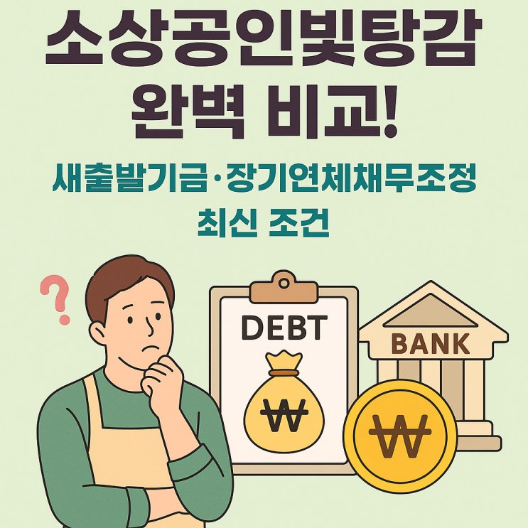  소상공인빚탕감 완벽 비교! 새출발기금·장기연체채무조정 최신 조건
