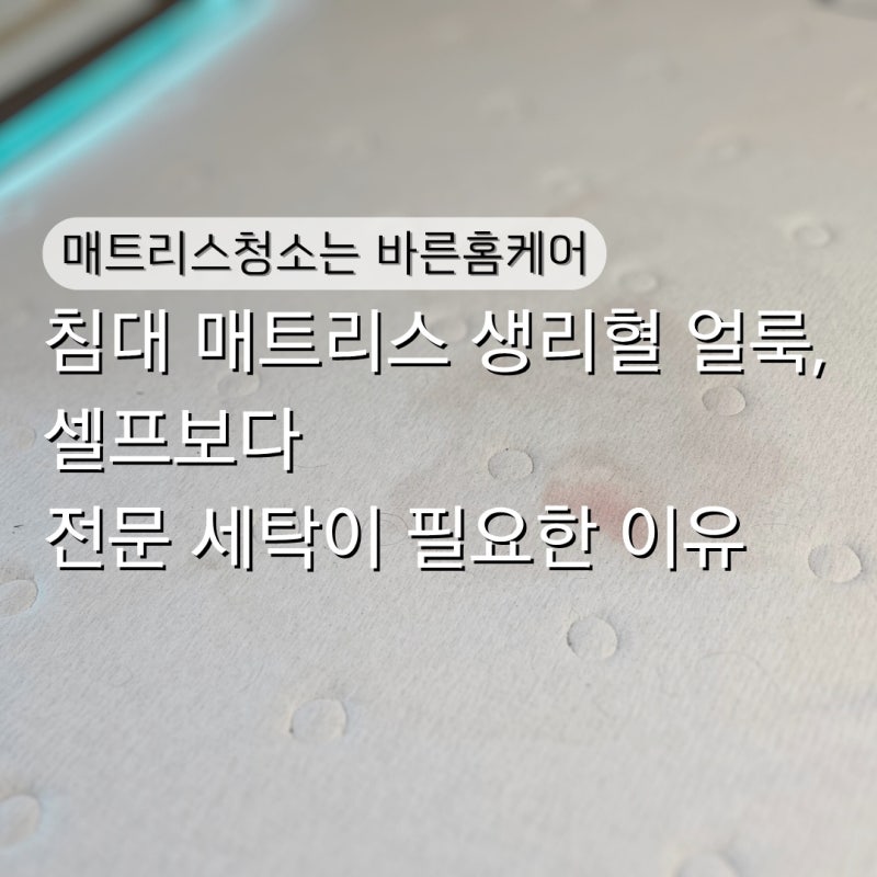 수원 침대 매트리스 생리혈 지우기 전문 세탁 방법이 필요한 이유