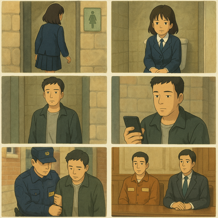  교복입은 학생 화장실에서 몰래 촬영한 경우 범죄는?