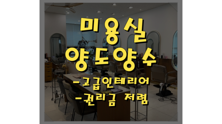  세종시 미용실 양도양수, 나성동 먹자골목 고급인테리어