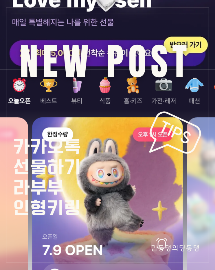  카카오톡선물하기 라부부 인형키링 성공후기