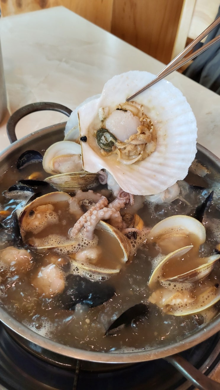  인천 미추홀구 문학경기장 맛집 맑은바다해물칼국수 , 해물가득했던 쫄깃한칼국수