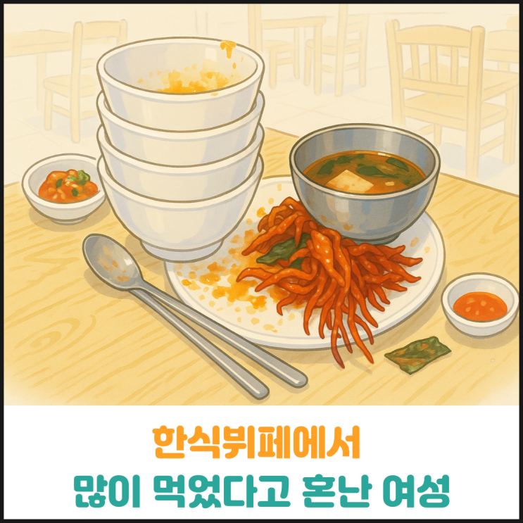  한식뷔페에서 많이 먹었다고 혼난 여성