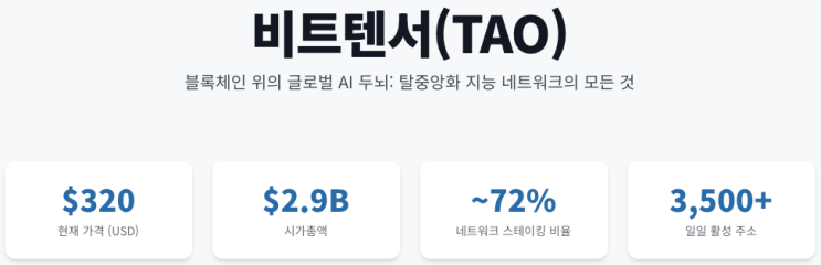  비트텐서(TAO) 프로젝트 온체인 데이터 분석 및 미래 전망 보고서