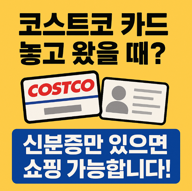  코스트코 카드 놓고 왔을때? 신분증만 있으면 쇼핑 가능합니다