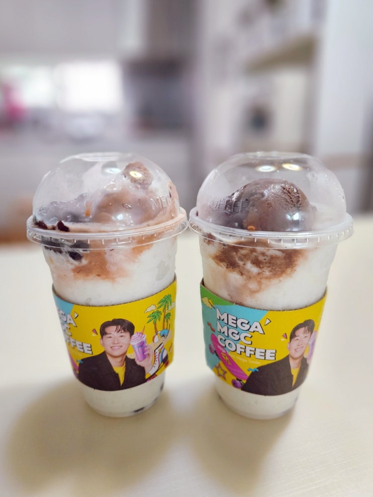  메가커피 빙수 팥빙 젤라또 파르페 칼로리 내돈내산 후기