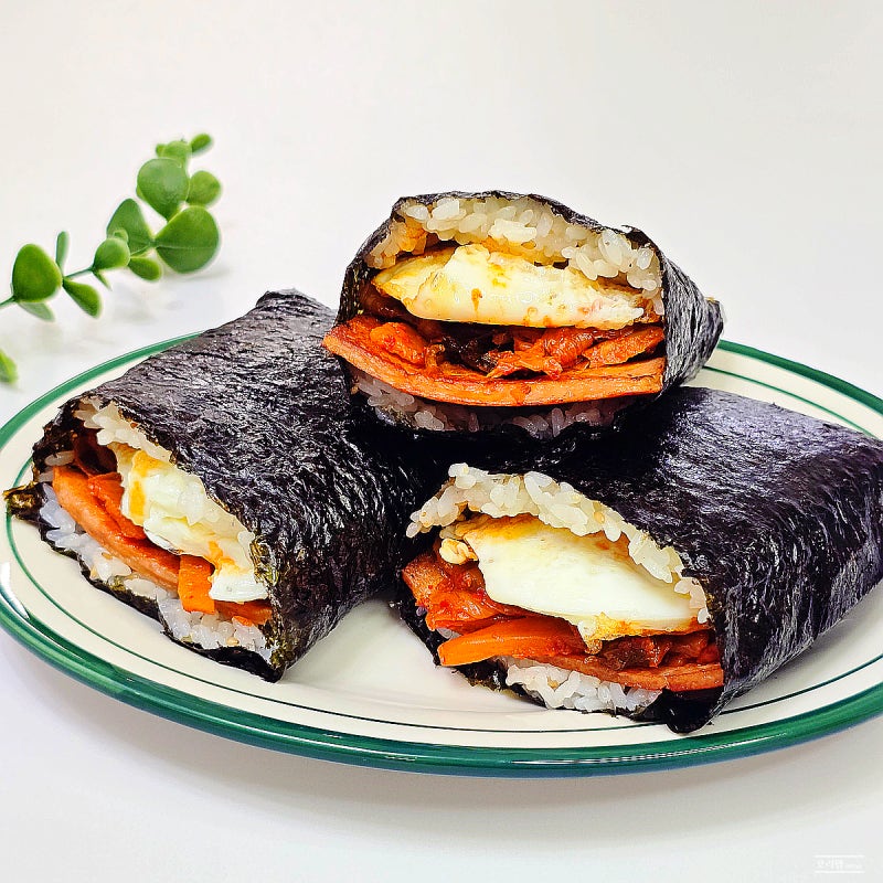 접는사각김밥 만들기 간단 김밥 레시피 볶음김치 김밥
