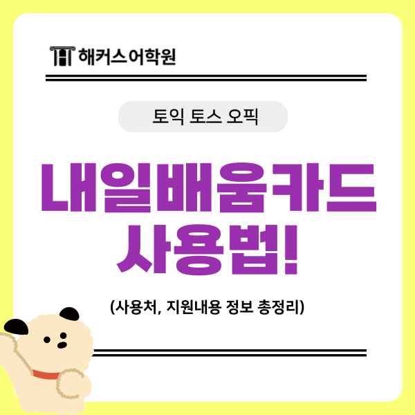 내일배움카드 사용법 및 사용처 확인하고 토익/토익스피킹/오픽 공부하자!
