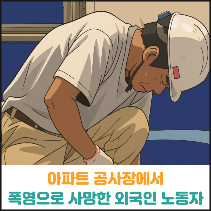  아파트 공사장에서 폭염으로 사망한 외국인 노동자