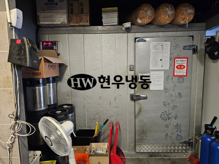  울산저온창고수리-1도 사용 저온창고 성에결빙제거 HTC히터과열방지센서 배선수리