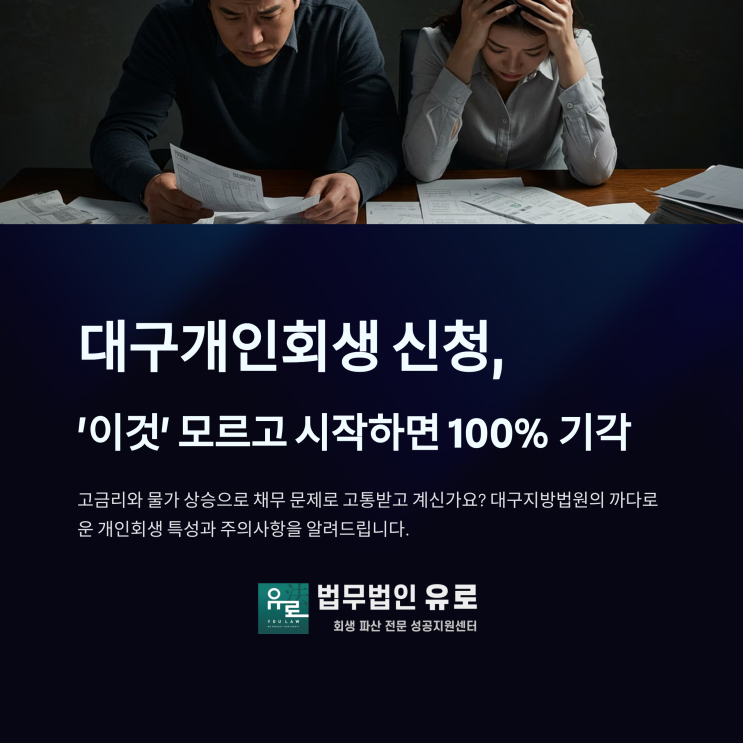  대구 개인회생 신청, '이것' 모르고 시작하면 100% 기각될 수 있습니다.