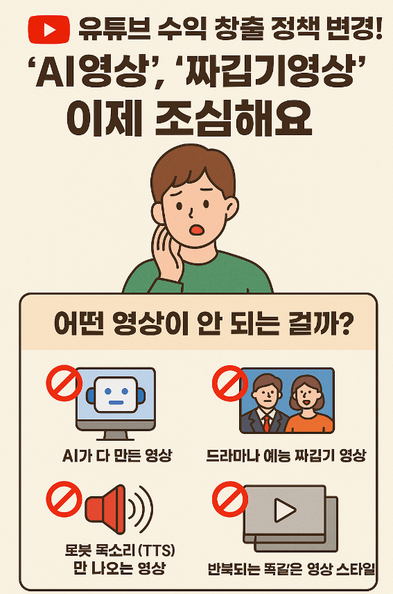  [2025년 유튜브 수익화 정책 변경] - 유튜브 AI영상·짜깁기영상 수익화 금지