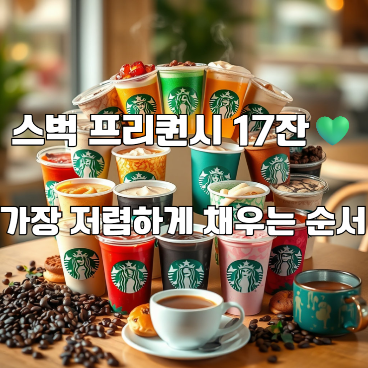  스벅 프리퀀시 17잔 가장 저렴하게 채우는 꿀순서 공개!