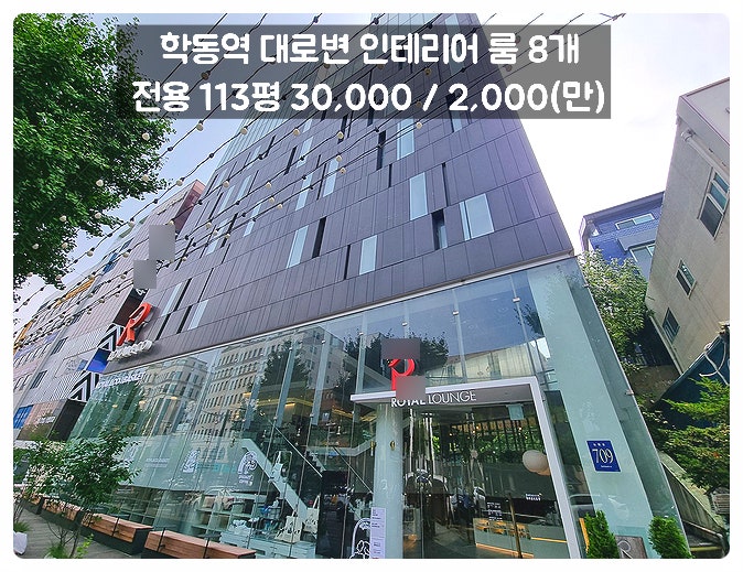  강남 대형 사무실 임대 대로변 초역세권 룸 8개 인테리어