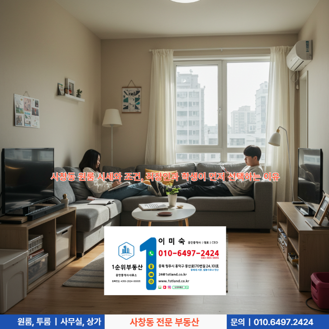  사창동 원룸 시세와 조건, 직장인과 학생이 먼저 선택하는 이유