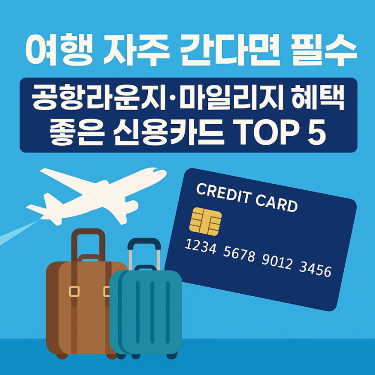  여행 자주 간다면 필수! 공항라운지 마일리지 혜택 좋은 신용카드 TOP 5