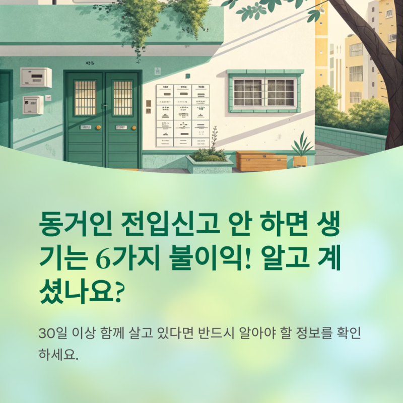 동거인 전입신고 안 하면 불이익 6가지와 과태료?!!(2)