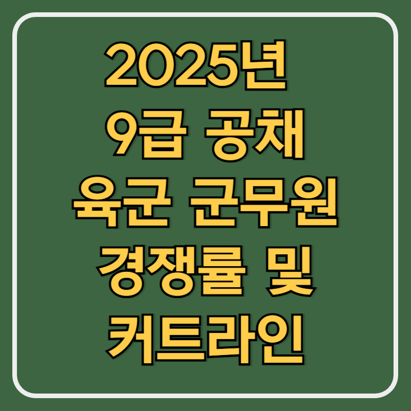 2025년 9급 육군 군무원시험(공채) 경쟁률 및 커트라인