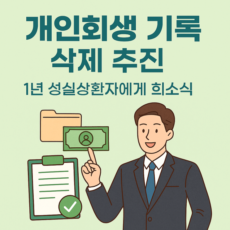 개인회생 기록 삭제! 1년 만에 지운다? 금융위 제도개선 착수