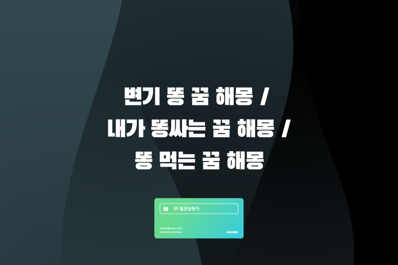 변기 똥 꿈 해몽 / 내가 똥싸는 꿈 해몽 / 똥 먹는 꿈 해몽 정리