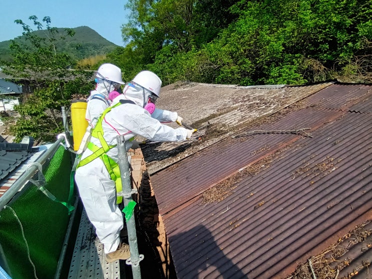  파주,고양석면철거 슬레이트 지붕철거 석면조사
