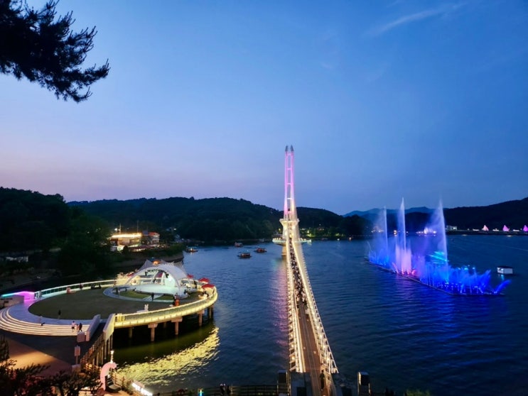 충남 예산 가볼만한곳 예당호 출렁다리 모노레일 음악 분수
