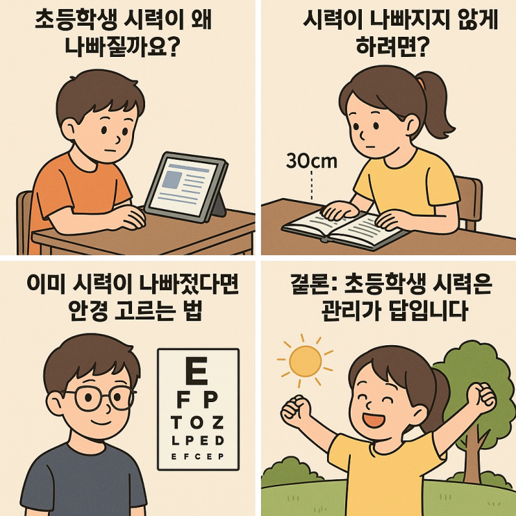  초등학생 시력검사, 안경 쓰는 아이와 눈건강 지키는 법