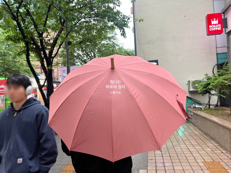 비오는 날에도 올리브영 튼튼한 핑크색 장우산 구매