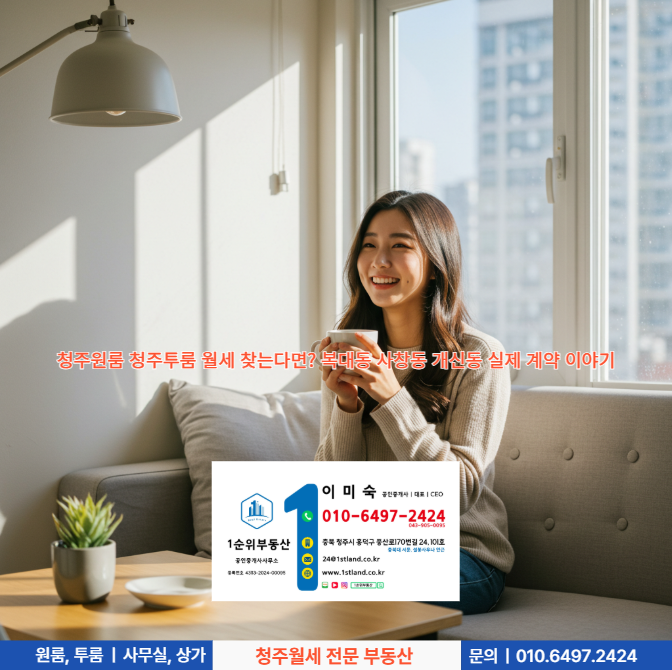  청주원룸 청주투룸 월세 찾는다면? 복대동 사창동 개신동 실제 계약 이야기