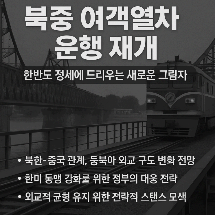 <b>북중</b> 여객열차 운행 재개, 한반도 정세에 드리우는 새로운 그림자