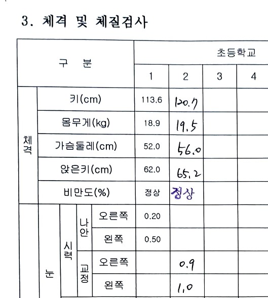  학생건강기록부