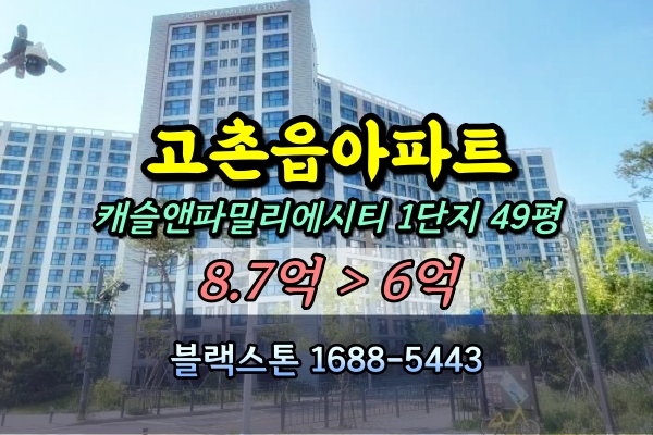  캐슬앤파밀리에시티 1단지 경매 49평 고촌읍 1층아파트