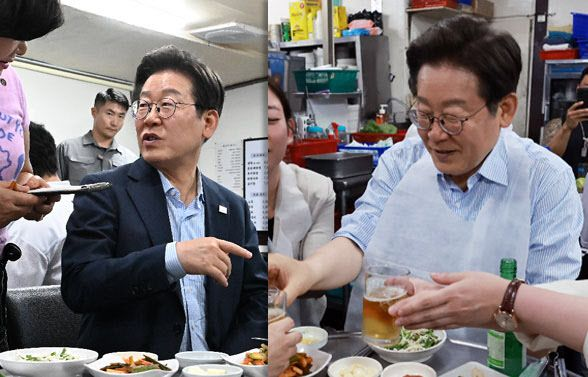  고깃집에 등장한 李대통령에 '깜짝'…골목경제 살리려 번개 외식