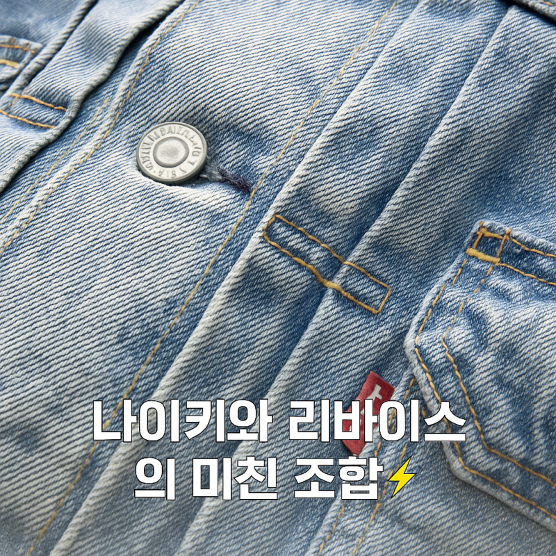 리바이스 x 나이키 트러커 자켓 라이트 블루 002TM0000스우시와 데님의 조화, 지금은 리셀에서....