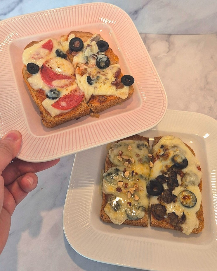  식빵피자 만들기 4가지 맛 피자빵 간단한 식빵 요리