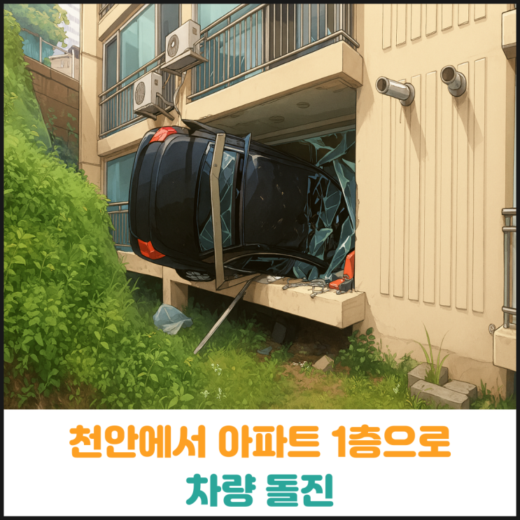  천안에서 아파트 1층으로 차량 돌진 사고