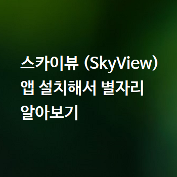  스카이뷰 (SkyView) 앱 설치해서 별자리 알아보기