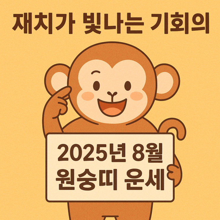  2025년 8월 원숭이띠 운세 재치가 빛나는 기회의 달