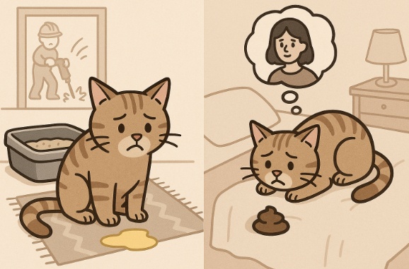  고양이 스트레스로 인한 배변 실수, 원인과 해결법 총정리