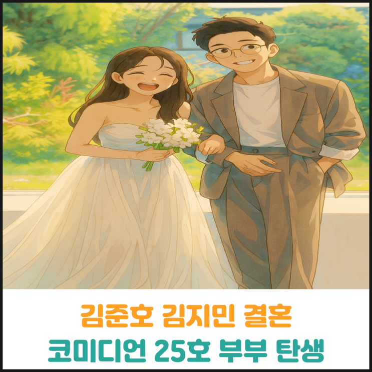 김준호 김지민 결혼, 코미디언 25호 부부 탄생