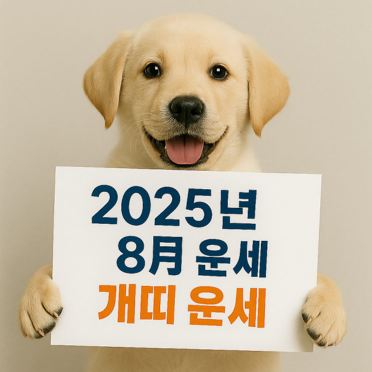   2025년 8월 개띠 운세｜운의 흐름부터 행동 지침까지 완벽 분석!