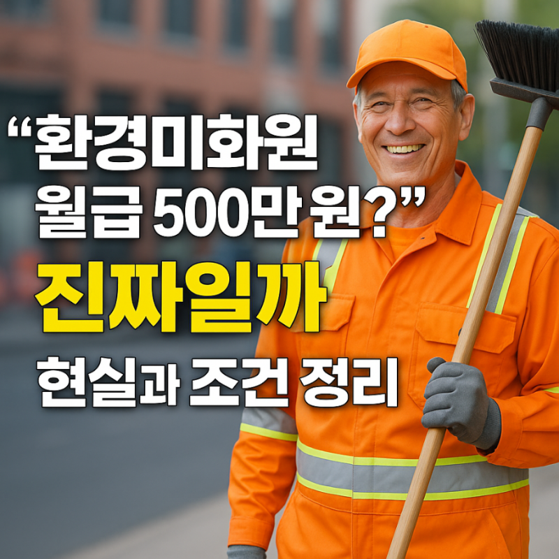“환경미화원 월급 500만 원?” 진짜일까? 현실과 조건 정리