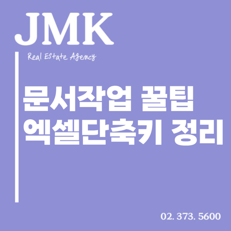  문서 작업 꿀팁, 엑셀 단축키 정리