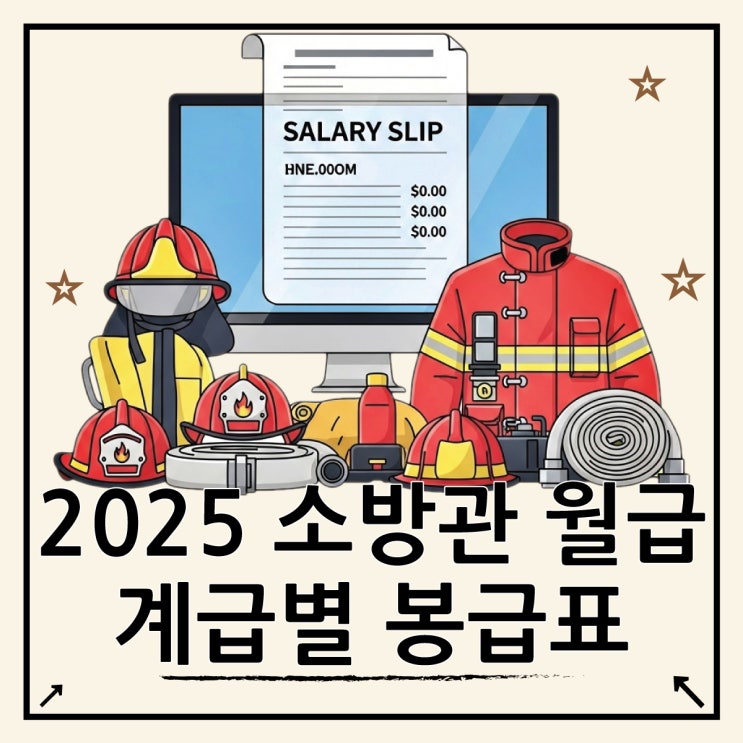  소방공무원 봉급표 2025 계급별 월급 실수령액 정리
