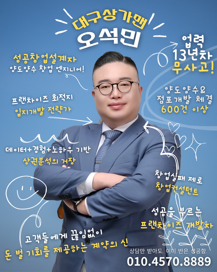  [대구창업] 프랜차이즈 성공창업, 그리고 양도양수가 '답'인 이유 — 대구상가맨의 모든 것을 담아 상담해드립니다.