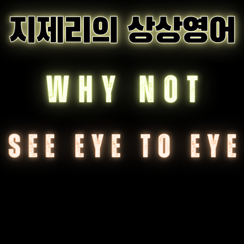 와이낫 Why not 뜻, see eye to eye 헷갈리기 쉬운 영어 표현 2가지