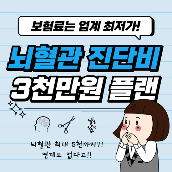  단독 가입 가능한 뇌혈관 진단비 보험 3천만원! 업계 최저가?