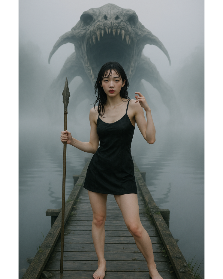  늪의 괴수와 생존자 일러스트