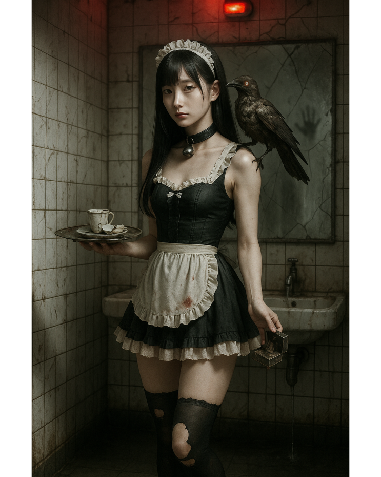  다크 고딕 메이드 일러스트